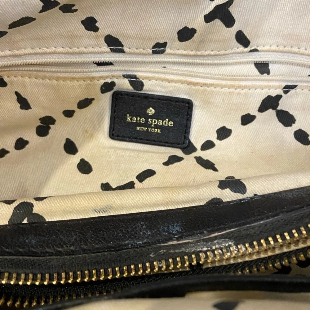 Kate Spade Baxter Street Stevie Black Leather Satchel Shoulder Bag Pre-Owned